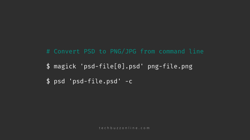 Convert PSD to JPG/PNG with ImageMagick CLI (no Photoshop required)